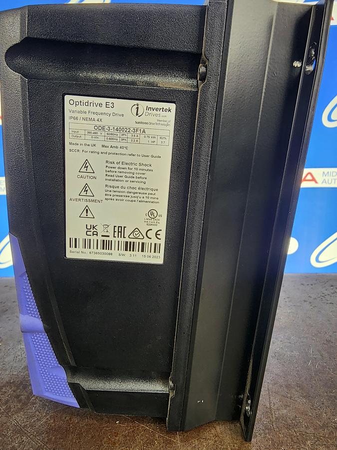 Used Invertek Drives ODE-3-140022-3F1A Optidrive E3 VFD