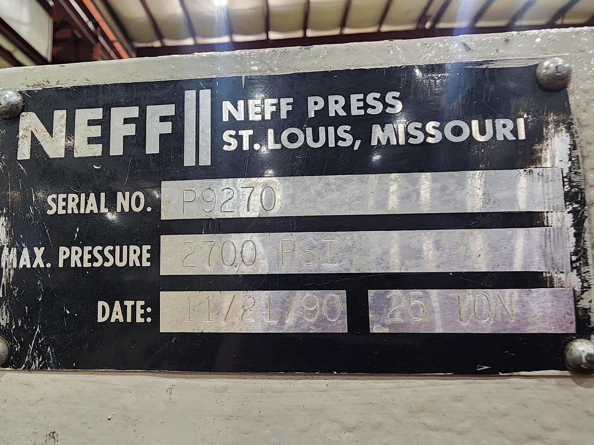 Used 1990 25 TON NEFF HYDRAULIC GAP FRAME PRESS