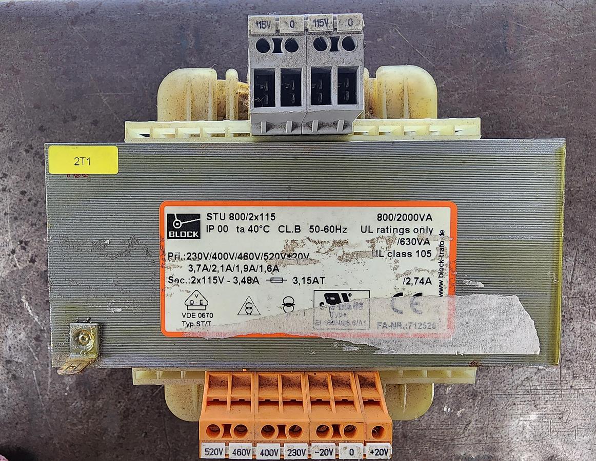 Used BLOCK STU800/2X115 230/400/460/520 V Transformer