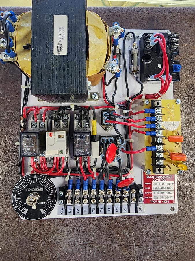 Used Magnetool Model: AU-110-200SP Electromagnet Control 240/480 VAC 110 VDC 200 W