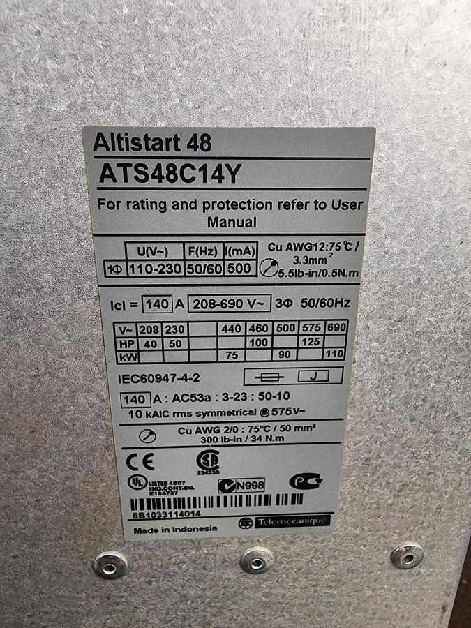 Used Schneider Electric ATS48C14Y Altistart 48 Soft Starter