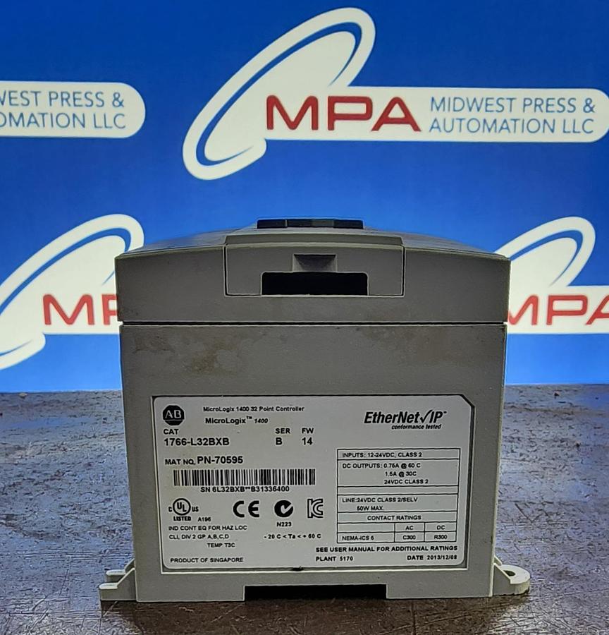 Used Allen-Bradley 1766-L32BXB MicroLogix 1400
