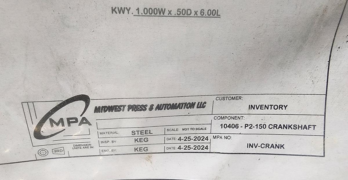 MPA P2-150 Crankshaft 1.5" Stroke