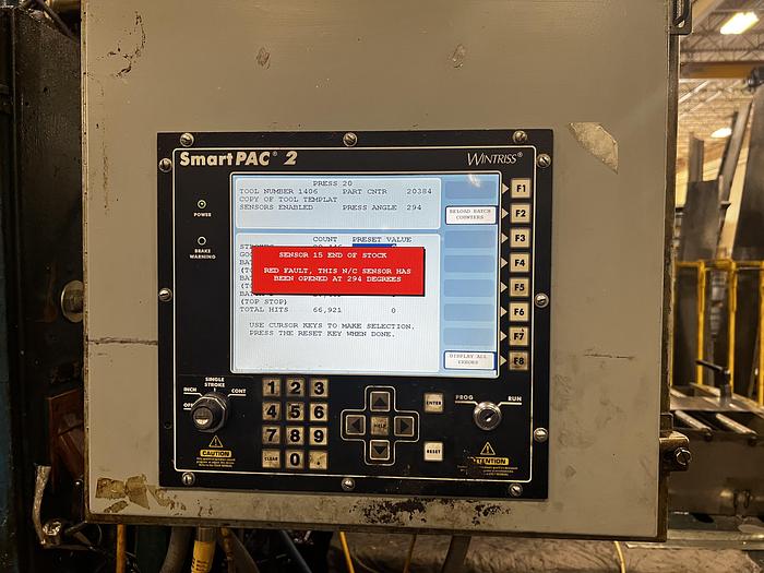 Used 800 TON VERSON MODEL S2-800-108-60T STRAIGHT SIDE PRESS