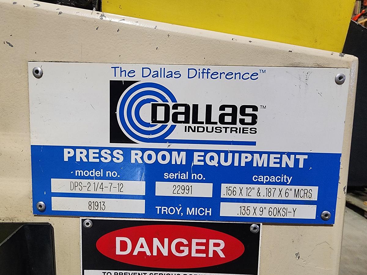 Used 12" x .156" x 6,000 LB DALLAS FEED LINE