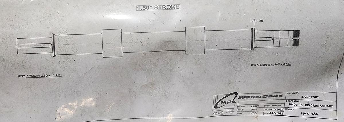 MPA P2-150 Crankshaft 1.5" Stroke