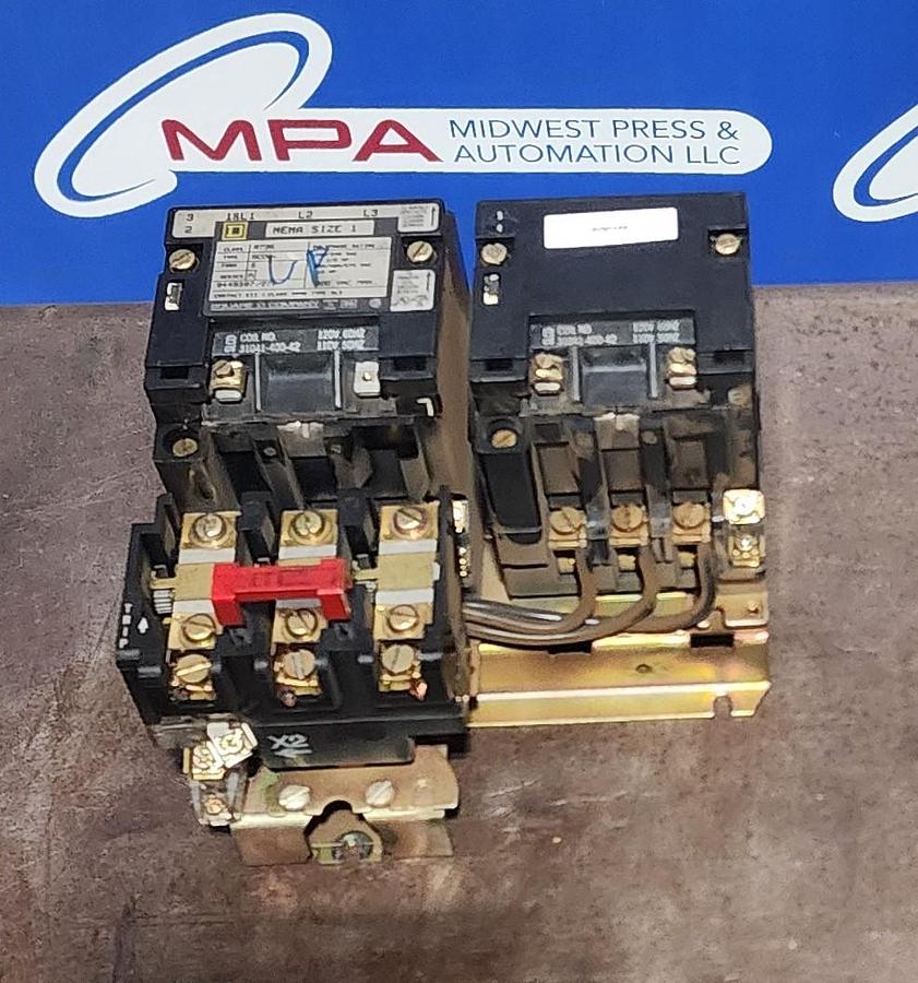 Used Square D 8736SC08 Nema size 1 Reversing Starter Class 8736 Type SC0 8
