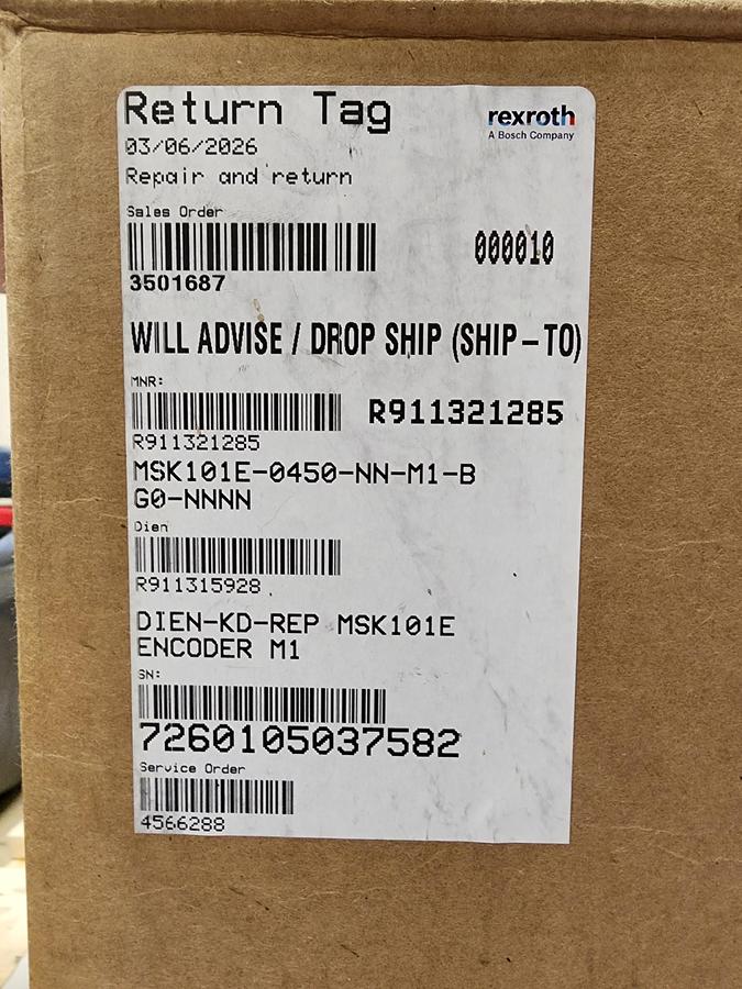 Refurbished Rexroth R911321285 / MSK101E-0450-NN-M1-BG0-NNNN Servo Motor *REBUILT*