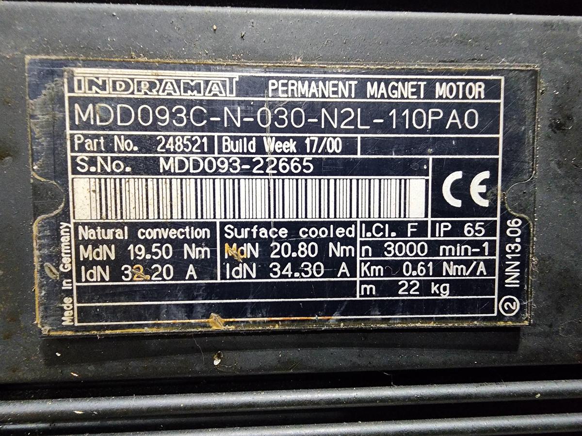 Used Indramat MDD093C-N-030-N2L-110PA0 Servo Motor w Alpha SP140-MF1-7-021-000