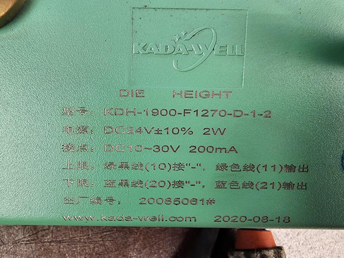 Used Kada-Well KDH-1900-F1270-D-1-2 KDH-1900 Die Height Meter