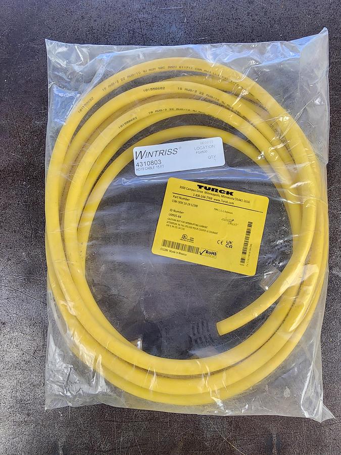 Wintriss 4310803 15 Ft HD19 Cable Turck CSM CKM 19-19-5/S90