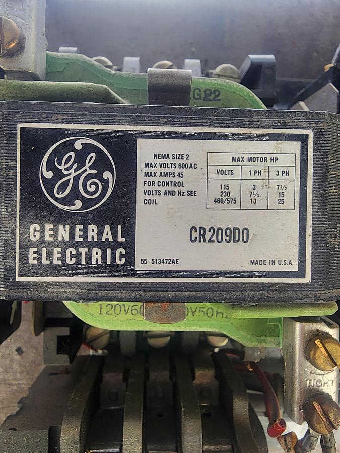 Used General Electric CR209D0 Size 2 Reversing Starter