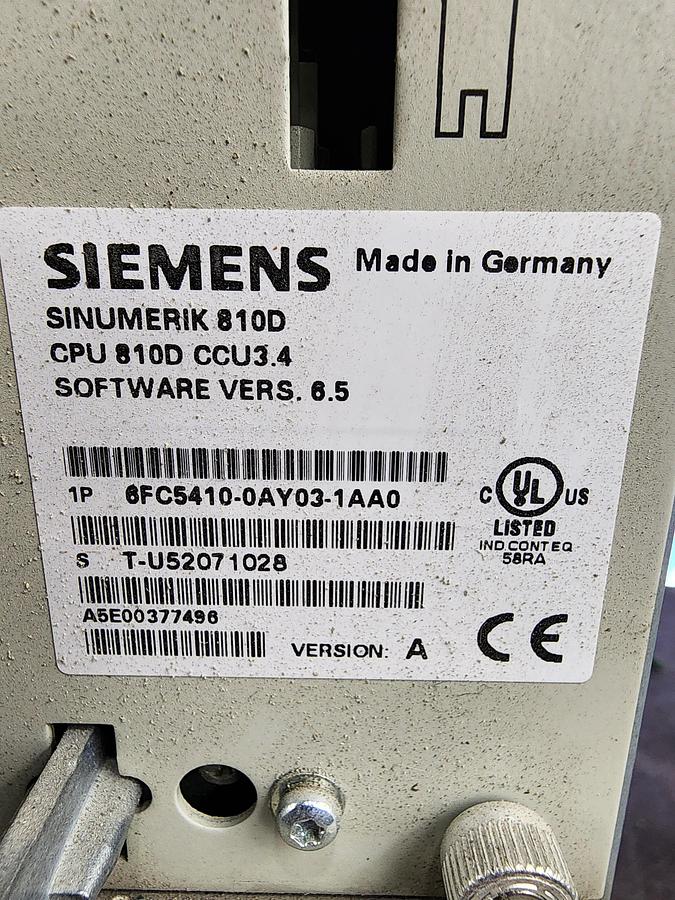 Used Siemens 6FC5410-0AY03-1AA0 Sinumerik 810D / 6FC5447-0AA00-0AA1