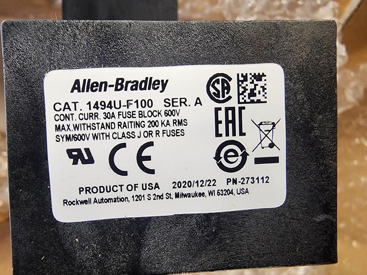 Used Allen-Bradley 1494U-F100 30 A 600 V Fuse Block
