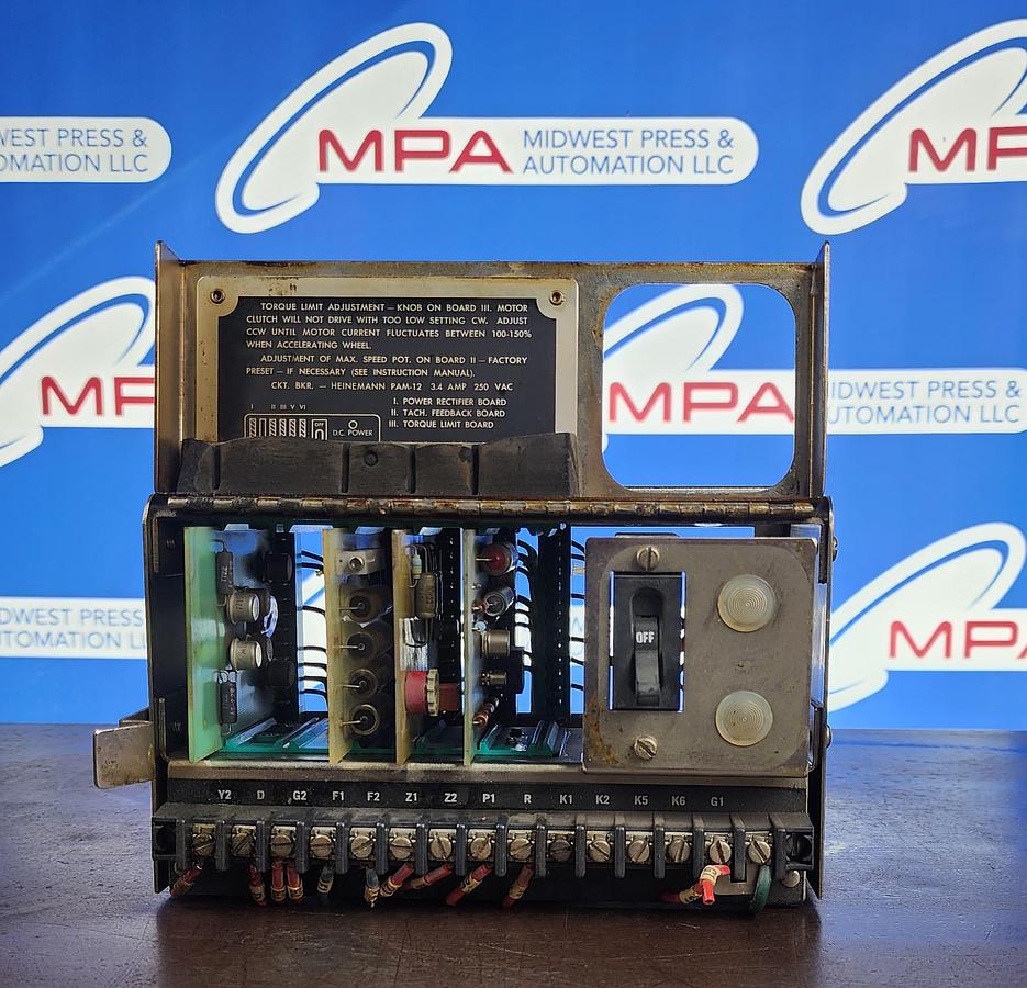Used MINSTER SCRB-52 Eddy Current Clutch Control