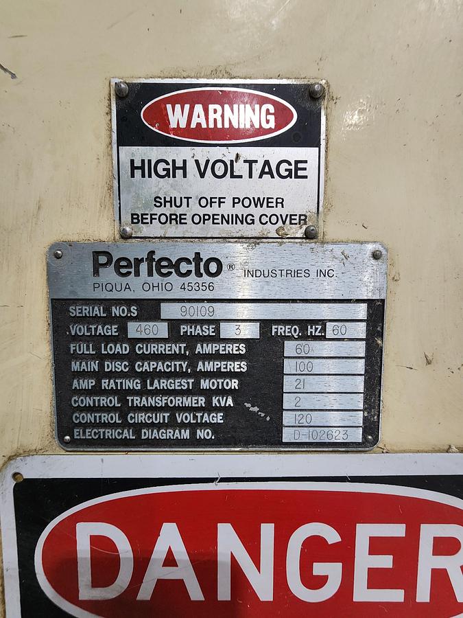 Used 15,000 LB x 30" WIDE PERFECTO COMPLETE COIL FEED LINE