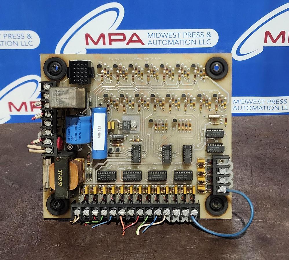 Used Minster 490-0253 17 Channel monitor flow board