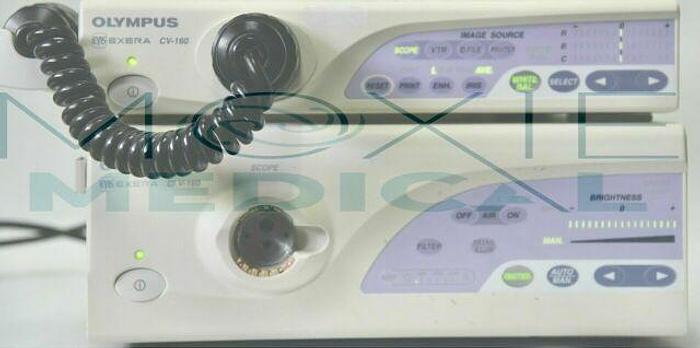 Used Olympus CV-160 Evis Exera Processor, CLV-160 Light Source, MAJ-843 Pig Tail, Keyboard and Accessories