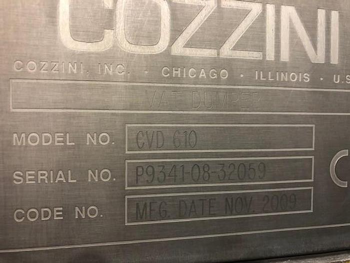 Used Cozzini Vat Dumper, Self-Contained Hydraulic