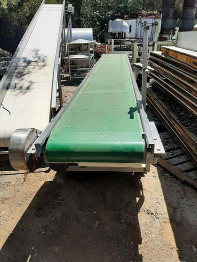 Used Conveyor, Belt, 24" x 19'4", Stainless Steel Frame, 1 HP, Horizontal #S744612