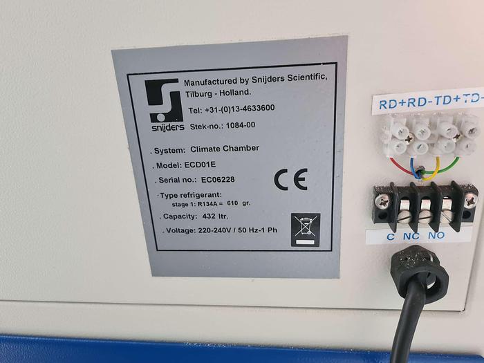 Used Snijders Scientific ECD01E Climate Chamber