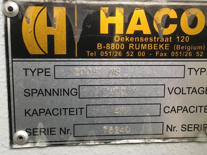 Gebraucht Plaatschaar HACO 2004 MS