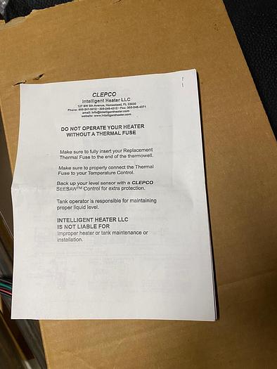 Used Intelligent Heater, LLC WSC-9222-A Immersion Heater