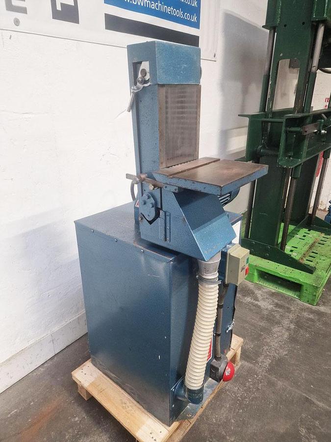 Used RJH VERTICAL LINISHER MOUNTED ON DUST EXTRACTOR