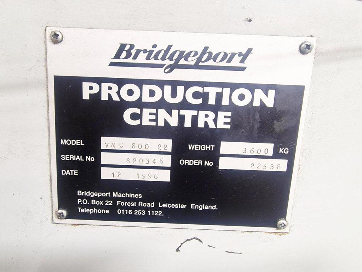 Used BRIDGEPORT VMC 800 VERTICAL MACHINING CENTRE
