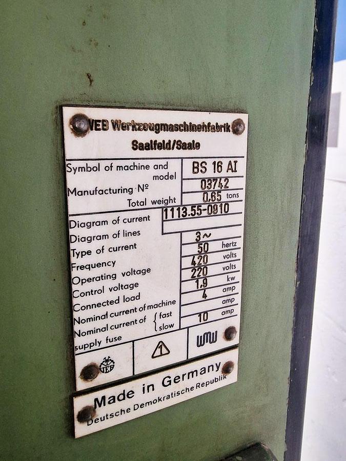 Used WMW BS16 AI PILLAR DRILL