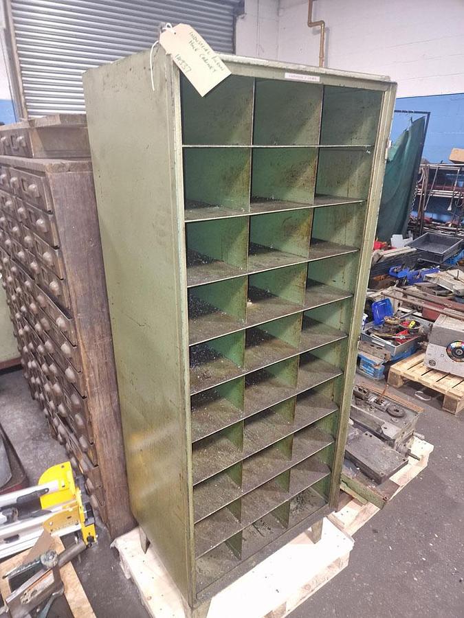 Used INDUSTRIAL METAL PIGEON HOLE CABINET