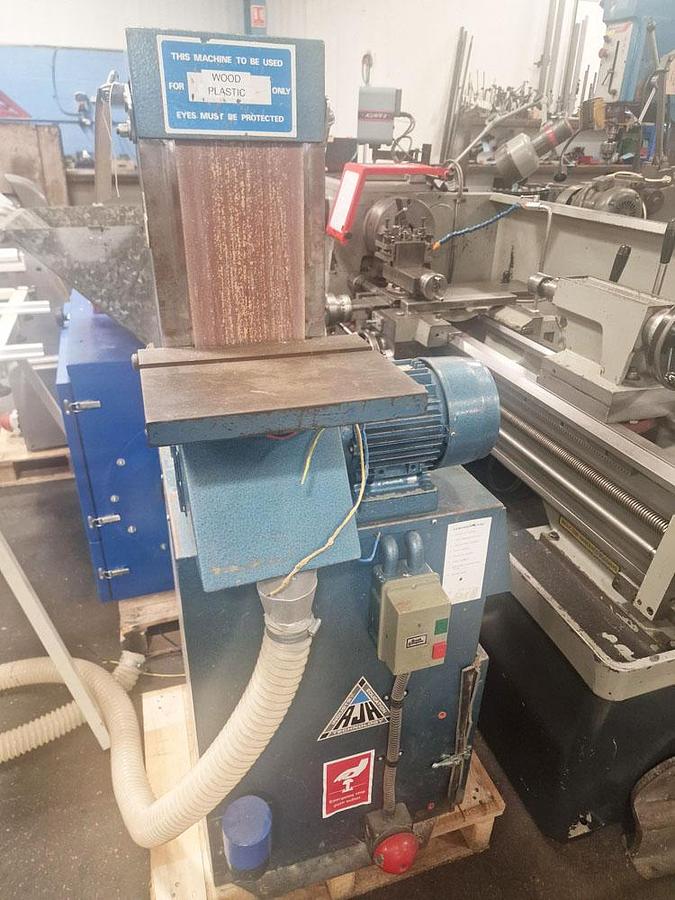 Used RJH VERTICAL LINISHER MOUNTED ON DUST EXTRACTOR