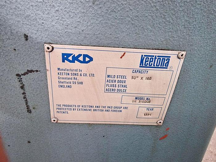 Used 1994 KEETONA 50" x 16G BENDING ROLLS