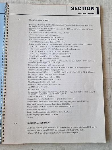 Used JONES & SHIPMAN 310T / 310 TOOL & CUTTER GRINDER TOOLING