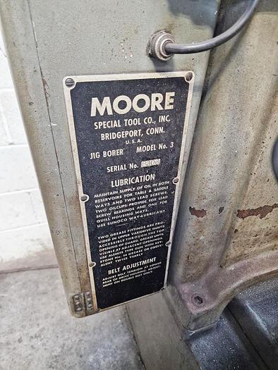 Used MOORE No.3 VERTICAL JIG BORER