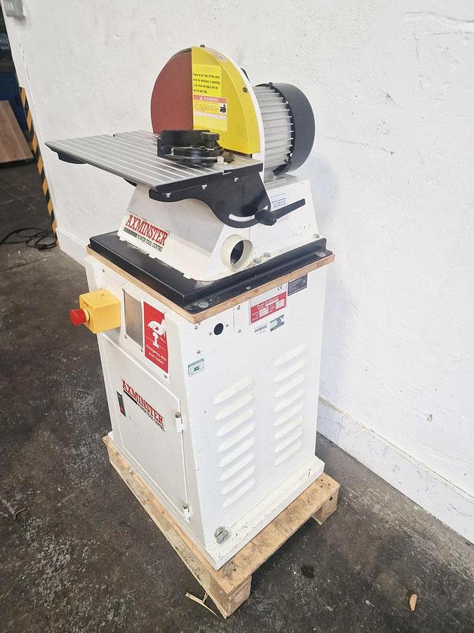 Used AXMINSTER 12" DISC SANDER Mounted On Dust Extractor