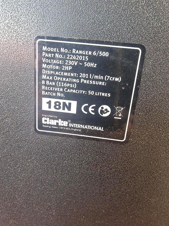 CLARKE RANGER 6/500 AIR COMPRESSOR