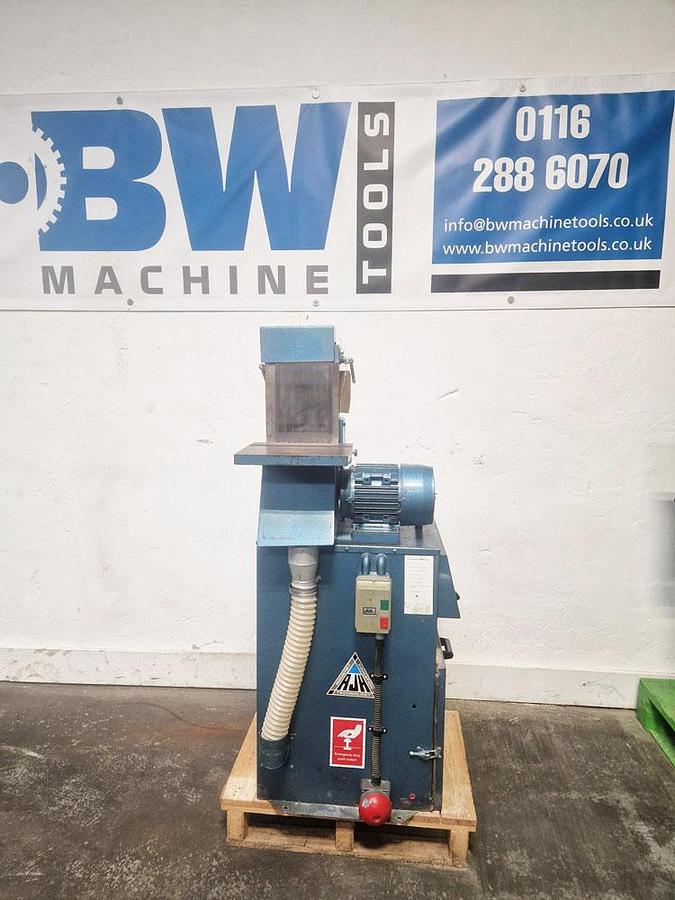 Used RJH VERTICAL LINISHER MOUNTED ON DUST EXTRACTOR