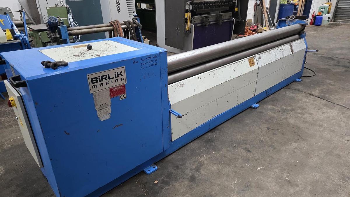 Used 2013 BIRLIK Model MSMS – 3030mm x 3mm Capacity Initial Pinch, Powered Bending Rolls,