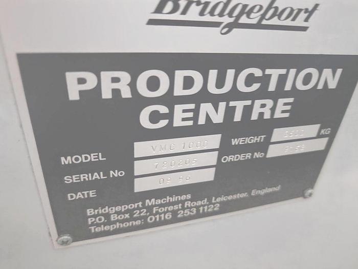 Used BRIDGEPORT VMC 1000 VERTICAL MACHINING CENTRE