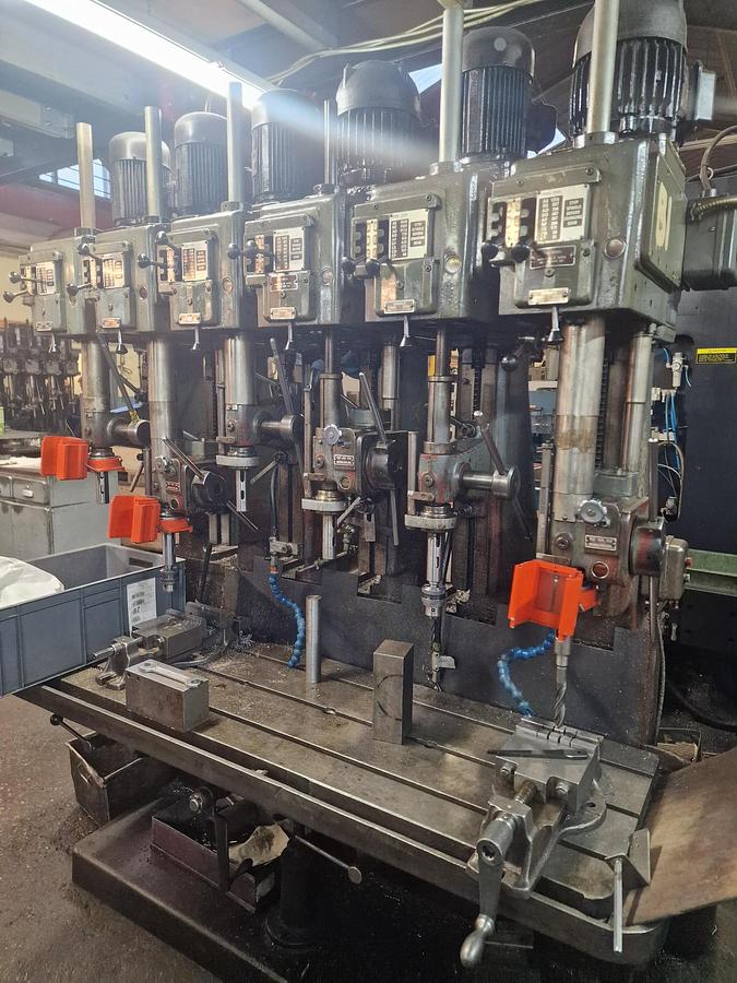 Used POLLARD 15LY SIX SPINDLE IN-LINE DRILL