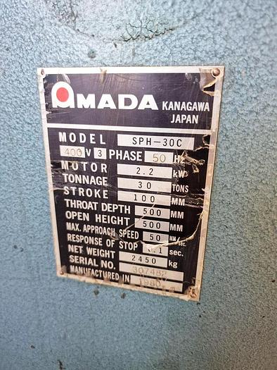 Used AMADA SPH - 30C HYDRAULIC PRESS