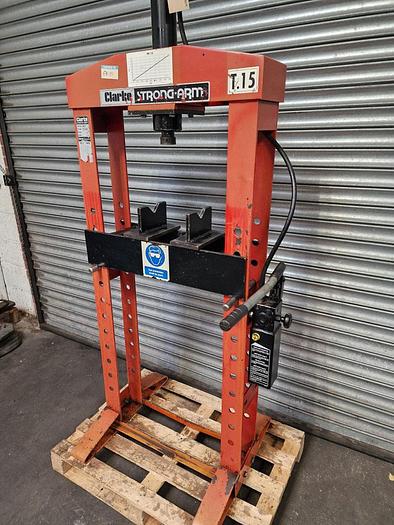 Used CLARKE STRONGARM 15 Ton Hydraulic Press