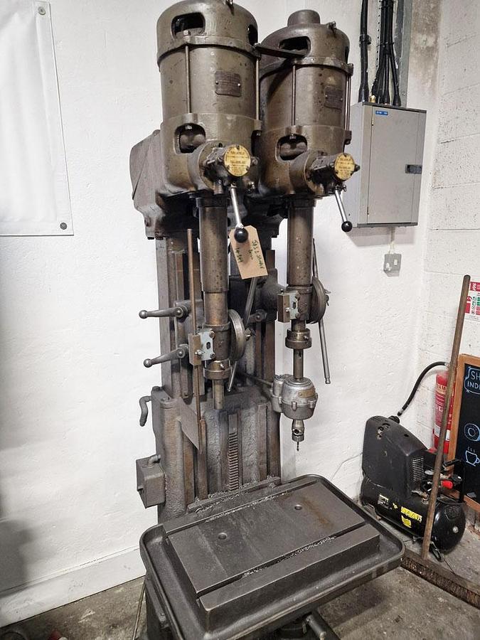 Used JONES & SHIPMAN 2 SPINDLE IN-LINE DRILL