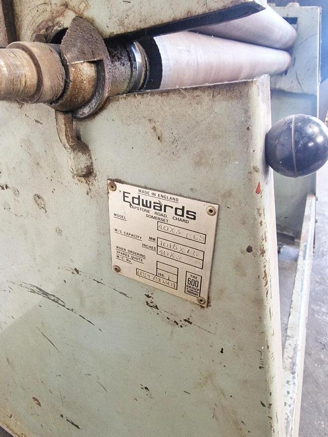 Used EDWARDS EGS 40" x 3" GEARED HAND ROLLS