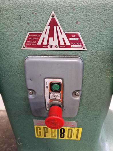 Used RJH BISON DOUBLE ENDED PEDESTAL GRINDER