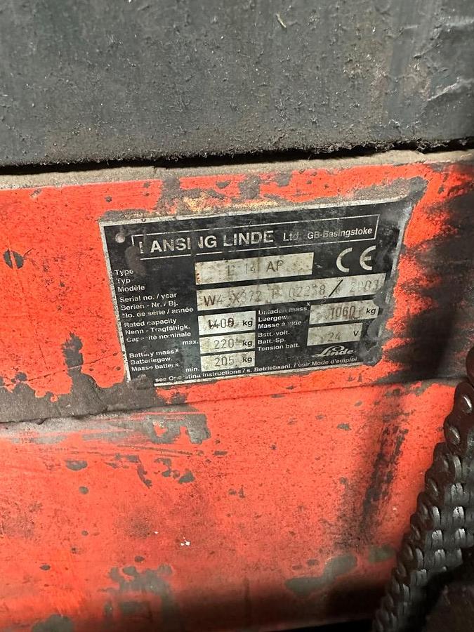 Used LANSING LINDE W4 X372P 02238/2003 Electric Pallet Truck