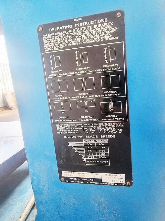 Used STARTRITE 14-S-5 VERTICAL BANDSAW