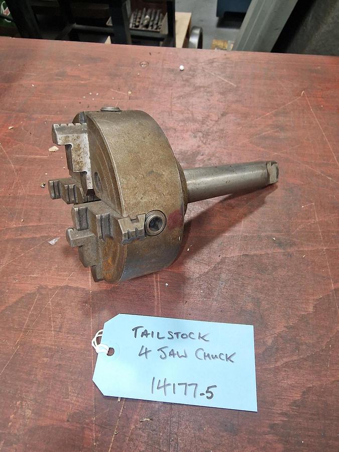 Used BURNERD TAILSTOCK MOUNTED 4 JAW CHUCK