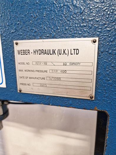 Used WEBER KFP10 HYDRAULIC GARAGE PRESS
